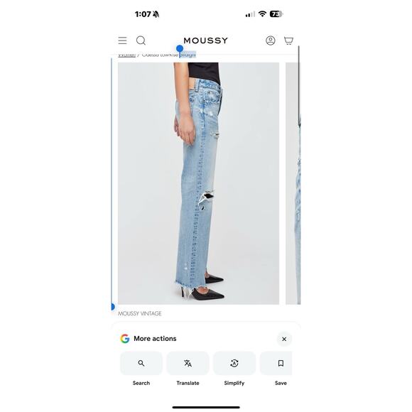 Brand New With Tags Moussy Vintage Blue Jeans - Picture 1 of 9